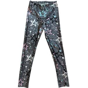 Pixielane girls simply soft black splatter denim legging 7 excellent condition